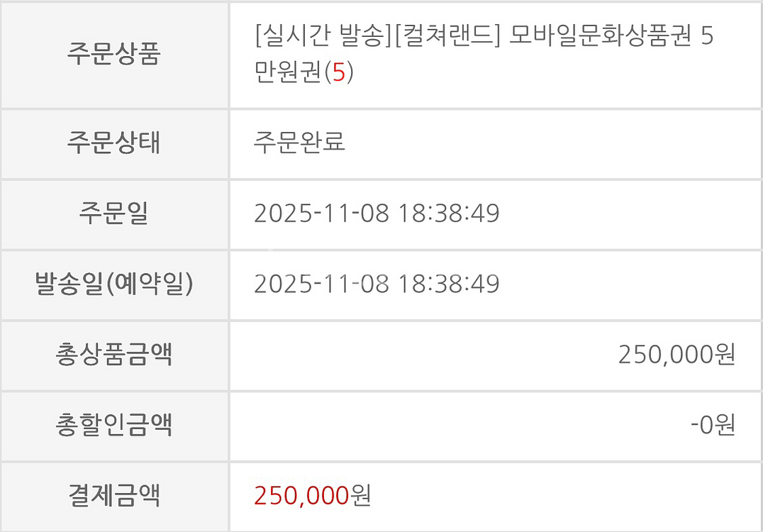 모바일문화상품권 5만원권(15장) 통정리--3