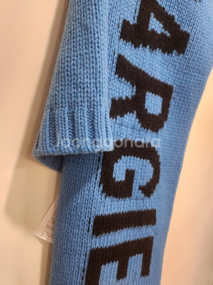 마르지엘라 6 로고 니트 머플러--4