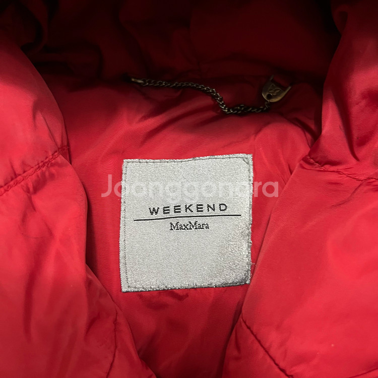 막스마라 위켄드 여성 후드 롱 코트패딩 점퍼 [버건디] 36(S/90)--3