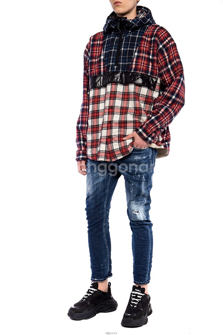 DSQUARED2 PATCHWORK CHECK ANORAK jacket--3