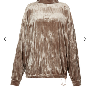 벨벳플리츠하이넥 스웻셔츠 바지세트