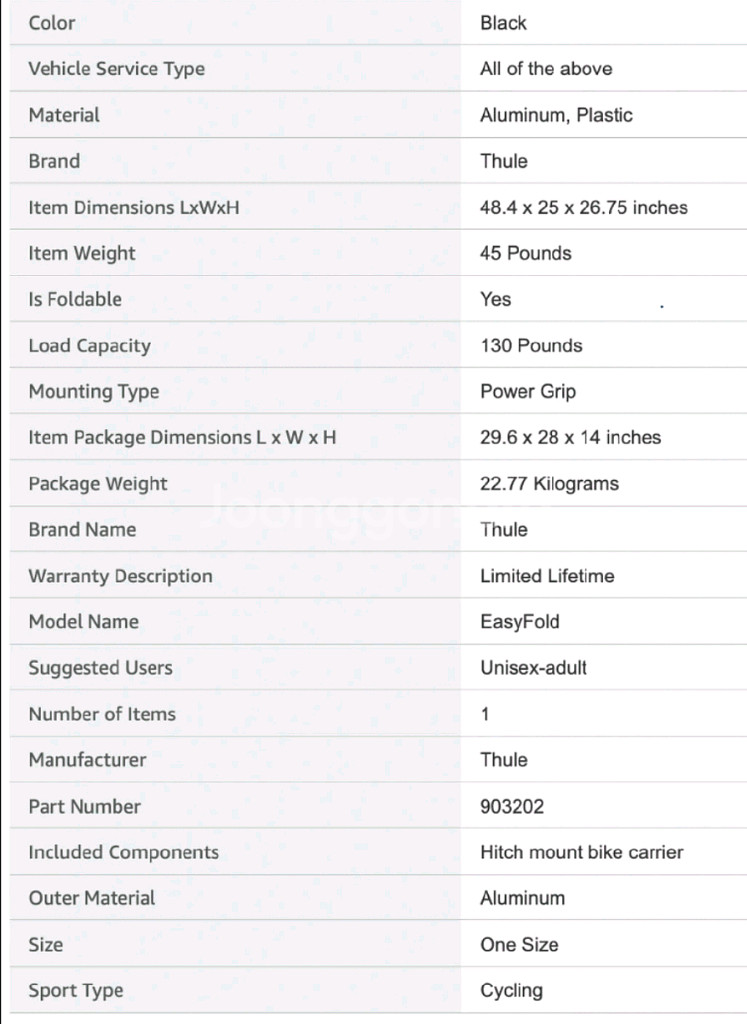 툴레(Thule) *히치형* 이지폴드 xt2 자전거 캐리어 새제품--6