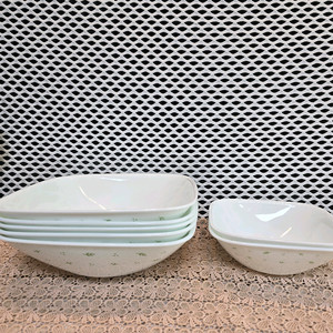 코렐 사각볼 샐러드볼과 스프볼 7장.소분가능