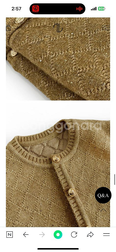 더로랑 펄시퀸 니트 가디건 자켓 골드 하객룩--7