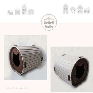 고양이 숨숨집(조립식, 통나무) 이미지