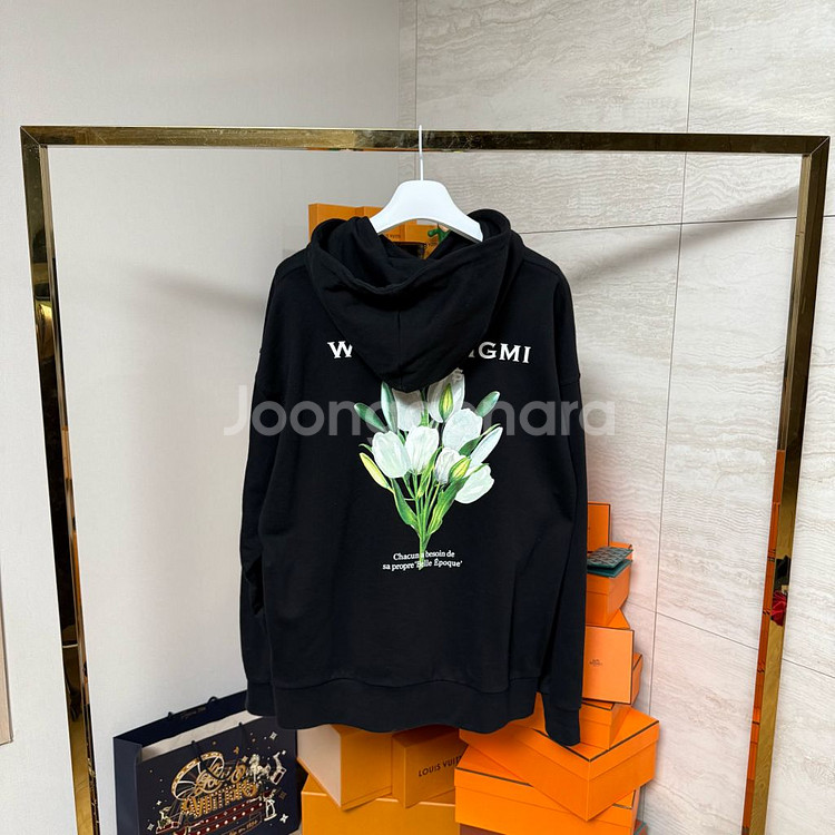 [52사이즈]우영미 백로고 플라워 튤립 후드티--0