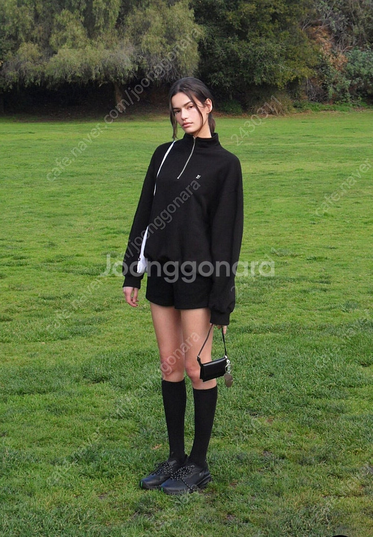 로우클래식 LC 소프트 하프 집업 스웻셔츠 블랙 라지 판매 LC SOFT HALF ZIP-UP SWEATSHIRT_--2