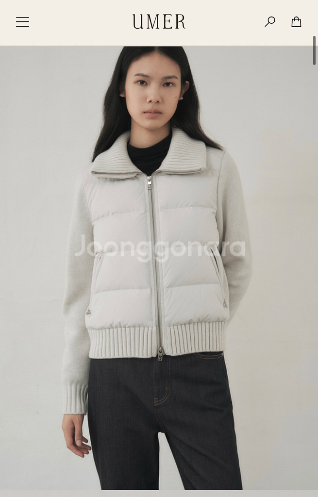 유메르 프리미엄 구스 니트 패딩 새상품--1