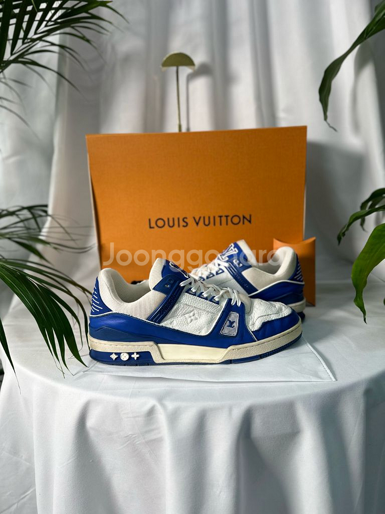 [9.5사이즈]루이비통 LV 트레이너 스니커즈 블루--1