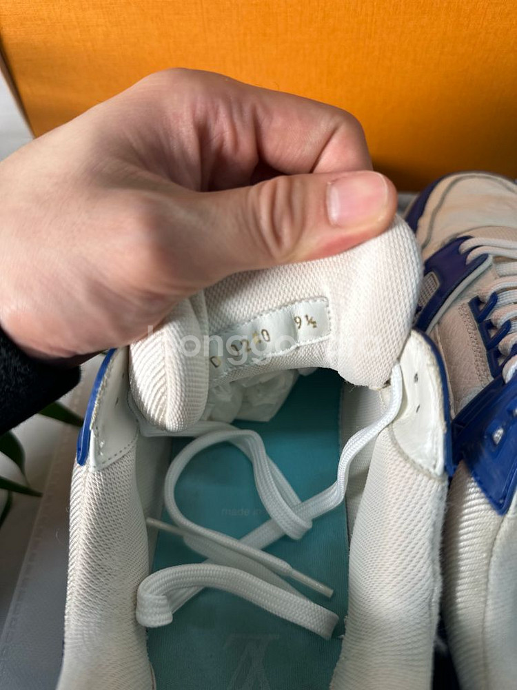 [9.5사이즈]루이비통 LV 트레이너 스니커즈 블루--5