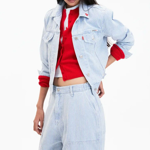 새상품 MMM 매니모어몽 스트라이프 데님 자켓 이미지