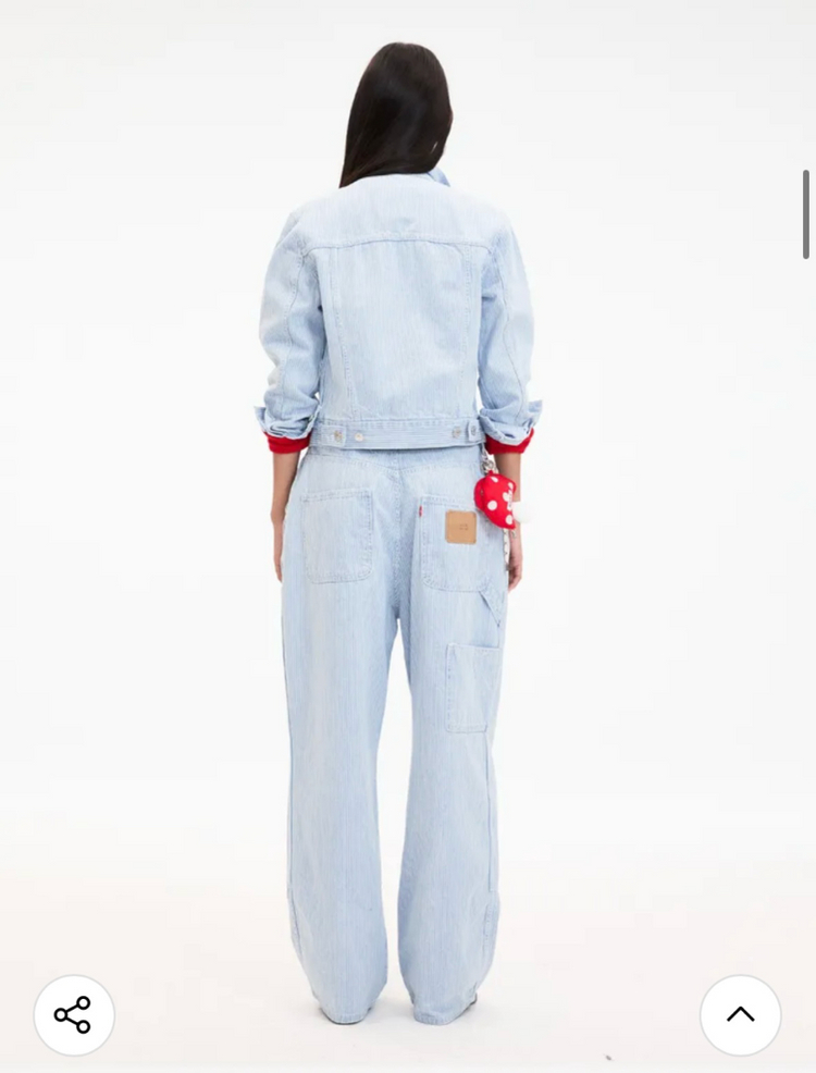 새상품 MMM 매니모어몽 스트라이프 데님 자켓 이미지