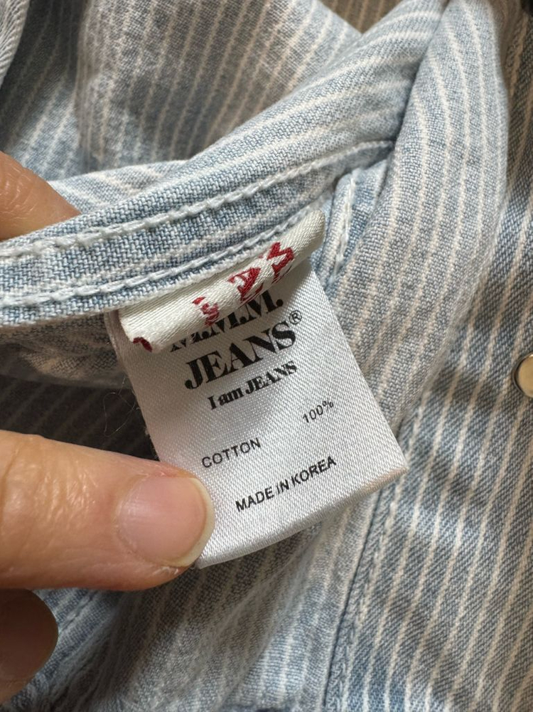 새상품 MMM 매니모어몽 스트라이프 데님 자켓 이미지