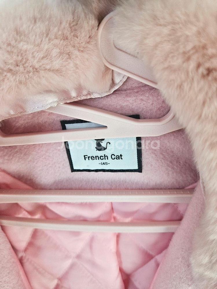 프렌치캣 핑크 코트 145 (1회 착용)--2