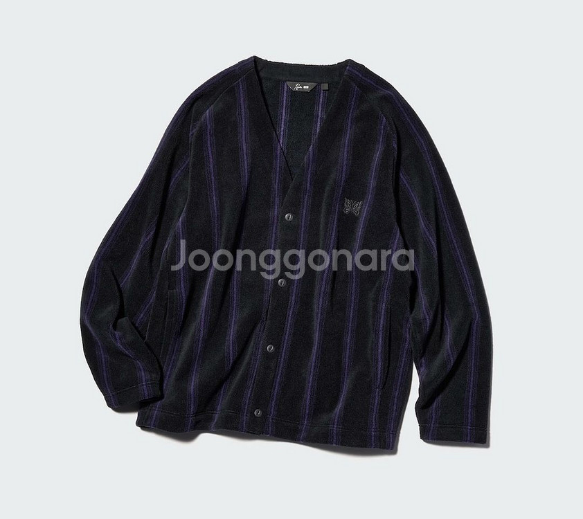 XL 유니클로 니들스 후리스 가디건 스트라이프 미시착 새상품--0