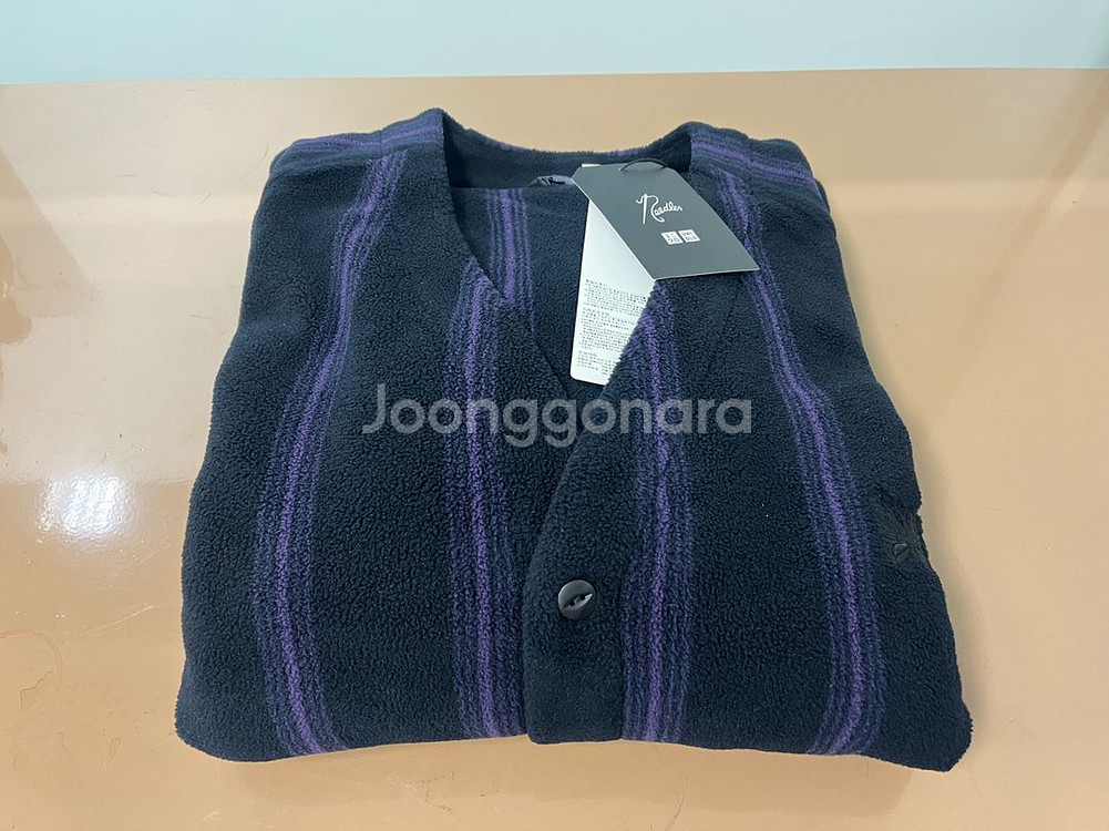 XL 유니클로 니들스 후리스 가디건 스트라이프 미시착 새상품--2