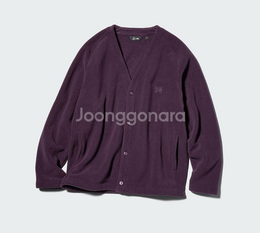 유니클로 니들스 후리스 가디건 그레이 퍼플 2종 미시착 새상품--1