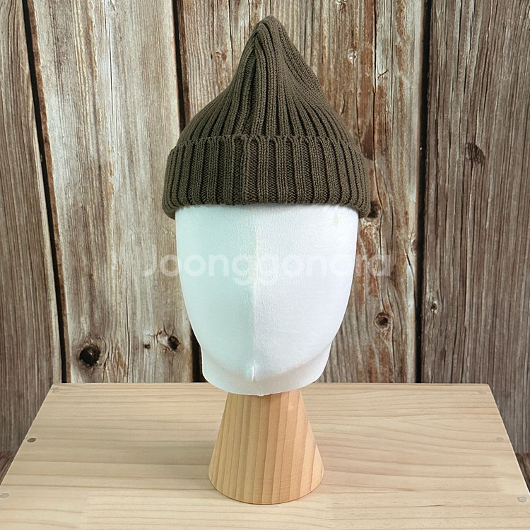 키지마타카유키 골지 숏비니 올리브색 프리사이즈--1