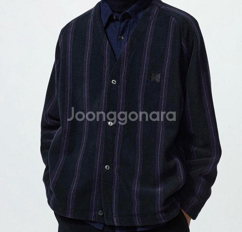 XL 유니클로 니들스 후리스 가디건 스트라이프 미시착 새상품--1