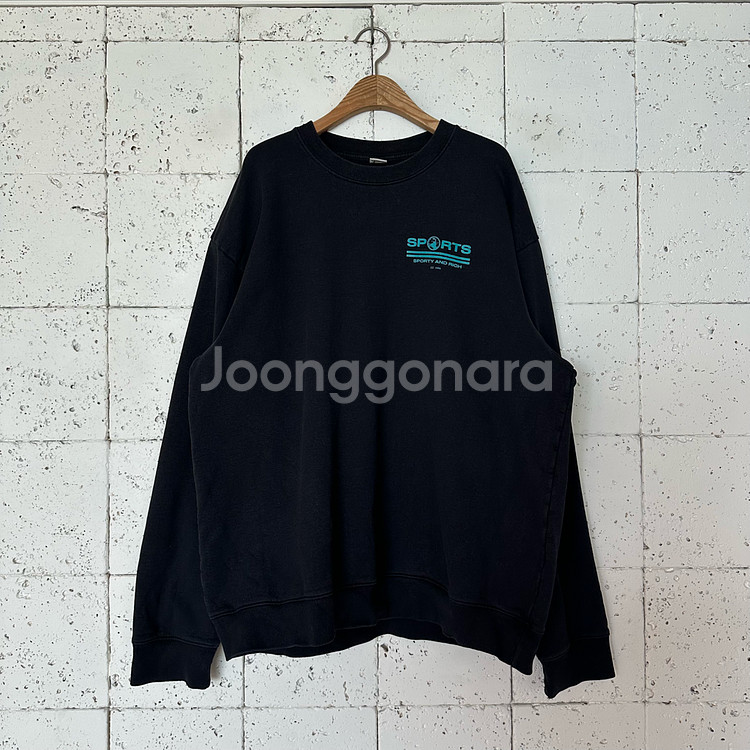 XL 스포티 앤 리치 맨투맨 블랙--0