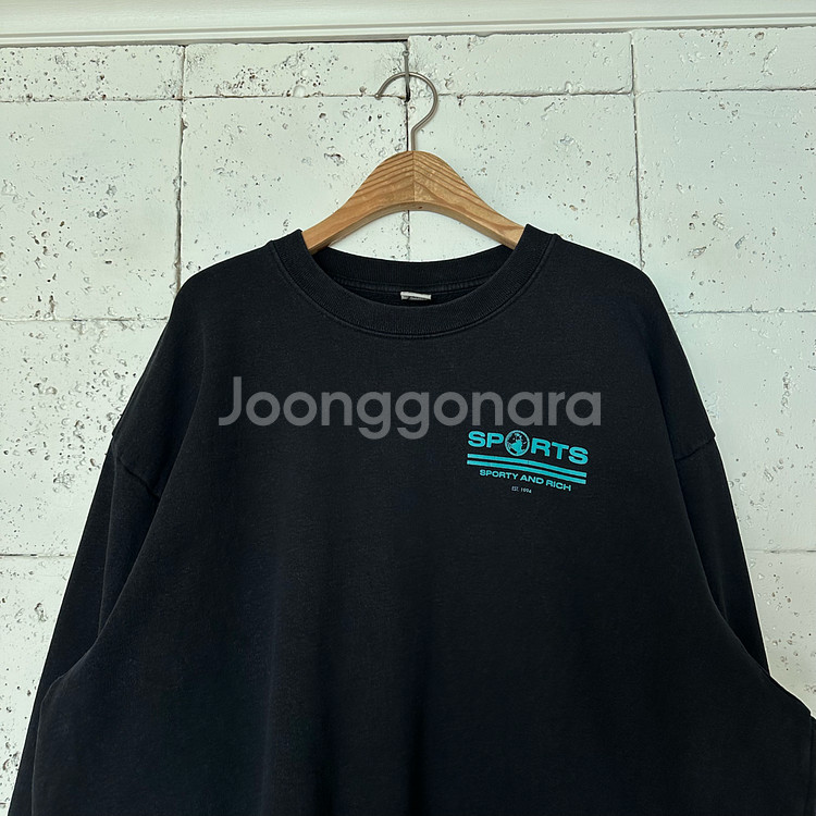 XL 스포티 앤 리치 맨투맨 블랙--1