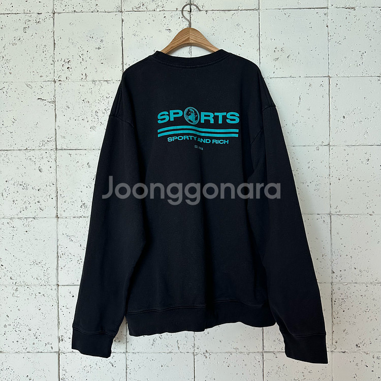 XL 스포티 앤 리치 맨투맨 블랙--3