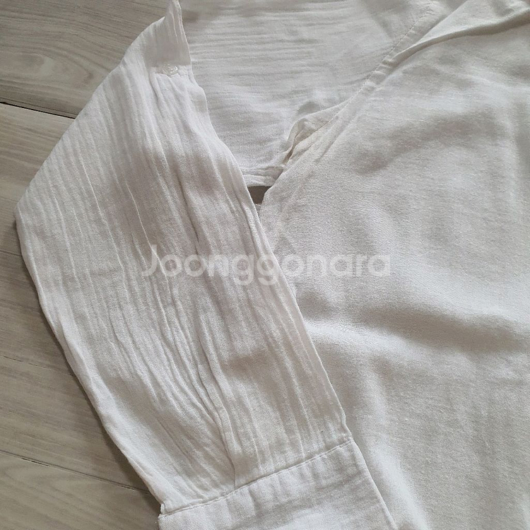 시스루 린넨 흰색 셔츠 긴팔 화이트 남방 기본 거즈 여름 봄 가을 여성 블라우스--1
