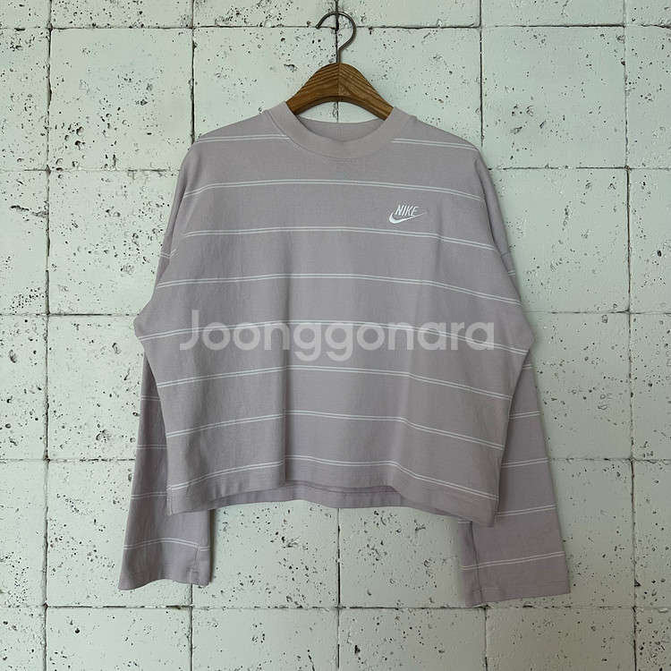 우먼L 나이키 크롭 긴팔티--0