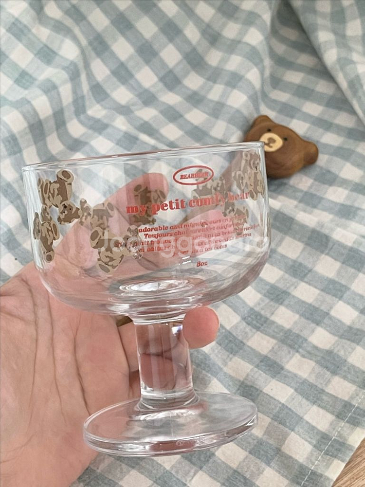 곰돌이 나무 스푼+ 고블렛-240ml (일괄판매)(새제품)--1