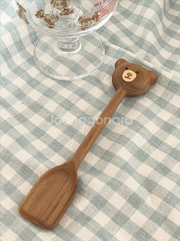 곰돌이 나무 스푼+ 고블렛-240ml (일괄판매)(새제품)--2