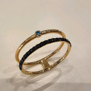 18k핑크골드_두줄 라인 링