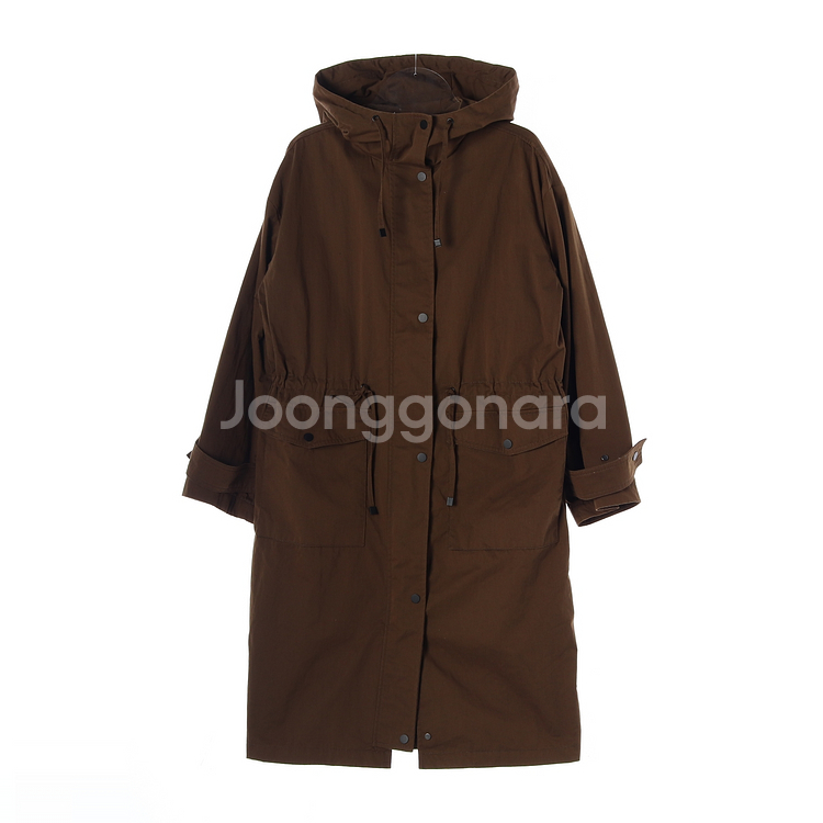 [XS]자라 브라운 사파리 야상 피쉬테일 롱 후드 점퍼 재킷--0