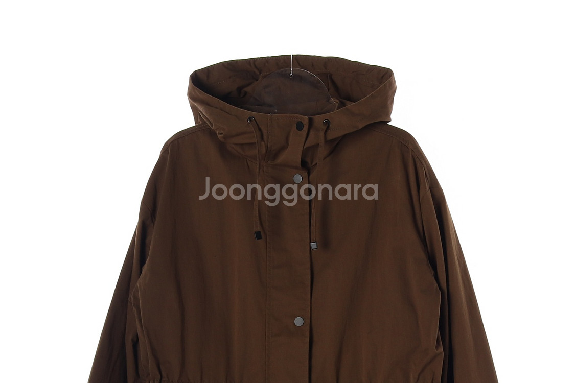 [XS]자라 브라운 사파리 야상 피쉬테일 롱 후드 점퍼 재킷--1