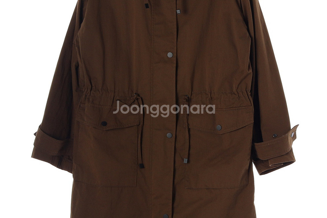 [XS]자라 브라운 사파리 야상 피쉬테일 롱 후드 점퍼 재킷--2