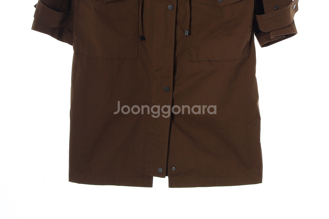 [XS]자라 브라운 사파리 야상 피쉬테일 롱 후드 점퍼 재킷--3