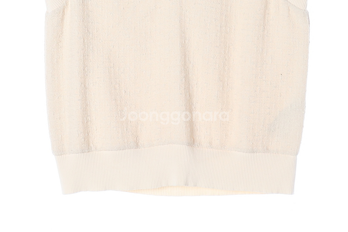 [L]자라 베이지 브이넥 트위드 민소매 조끼 베스트--2