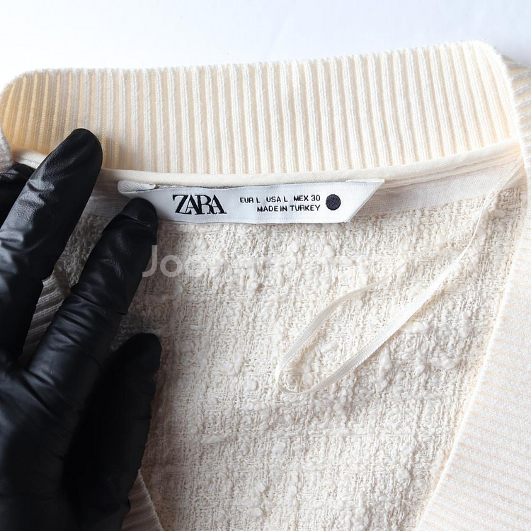 [L]자라 베이지 브이넥 트위드 민소매 조끼 베스트--4