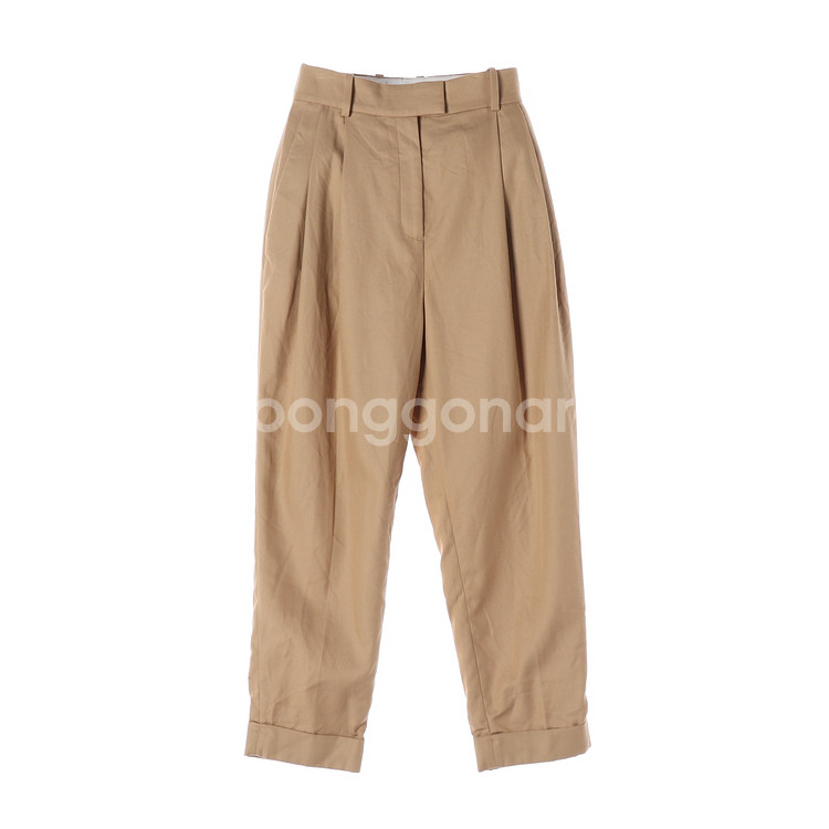 [S]코스 베이지 핀턱 롤업 와이드 치노팬츠 면바지--0