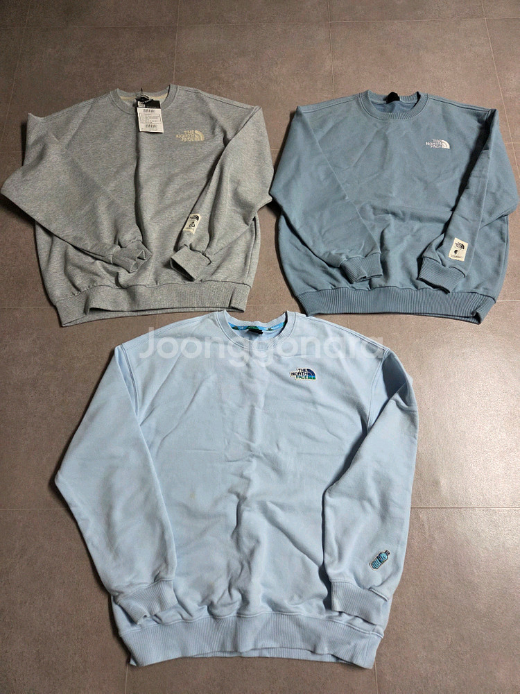 노스페이스 맨투맨 3벌 95사이즈 일괄--0