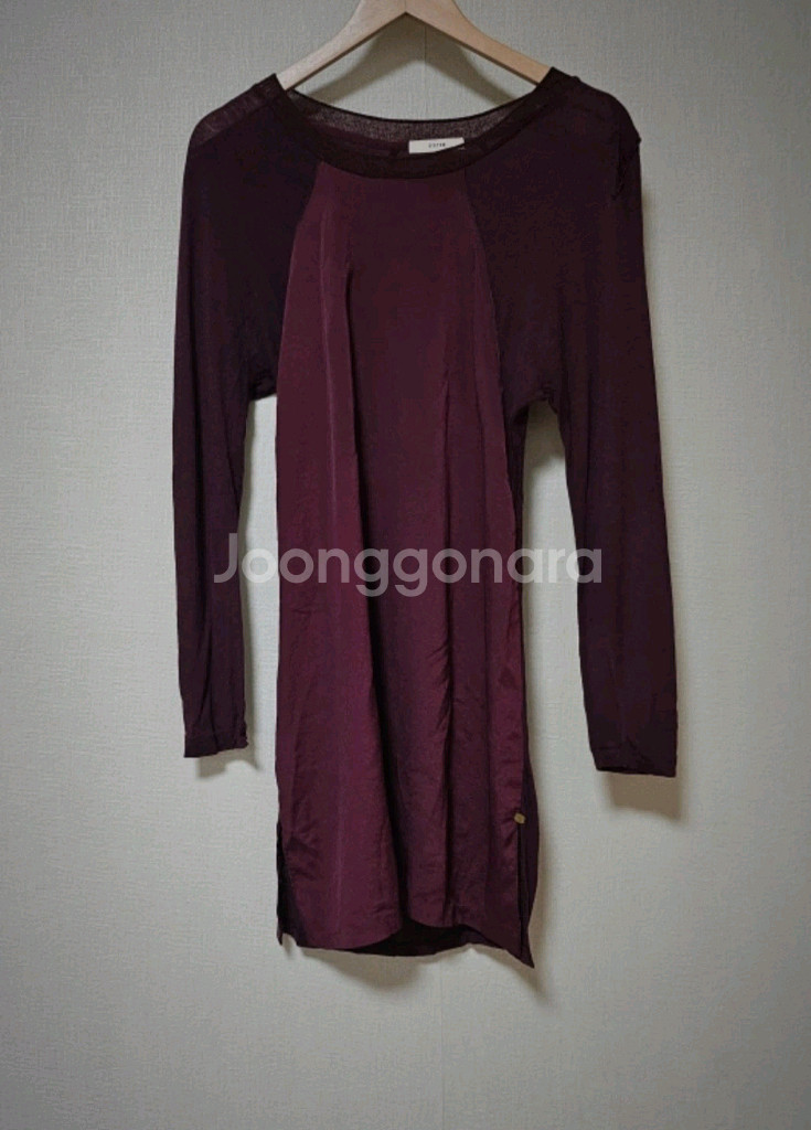 SYSTEM 버건디 시스루 롱티셔츠 F 90사이즈--0