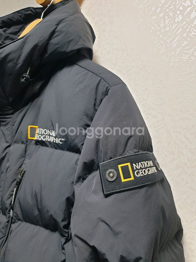 [남95] 내셔널지오그래픽 블랙 패딩 후디--2