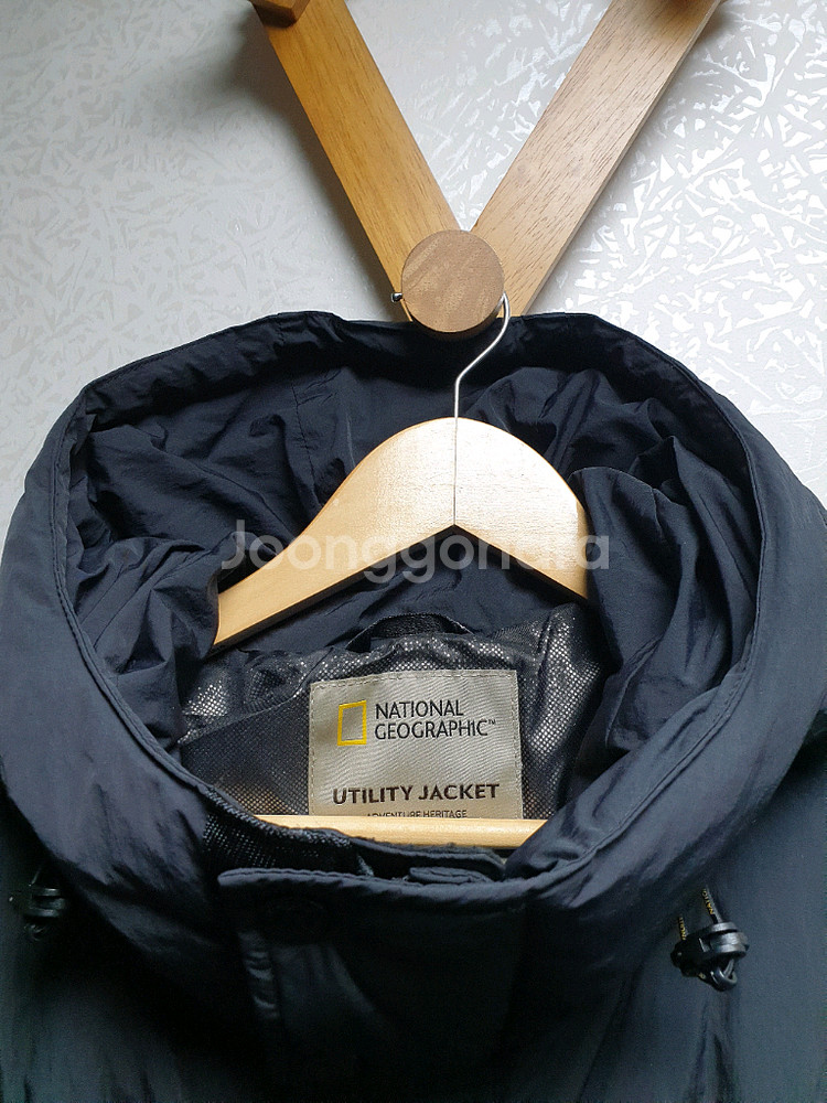 [남95] 내셔널지오그래픽 블랙 패딩 후디--4