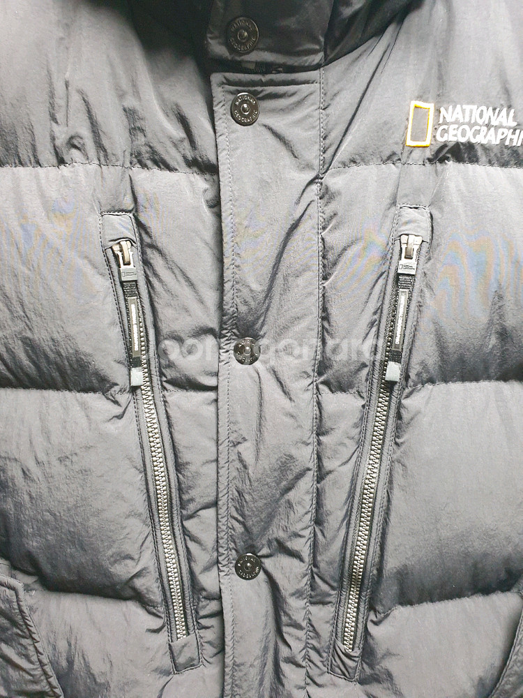[남95] 내셔널지오그래픽 블랙 패딩 후디--3