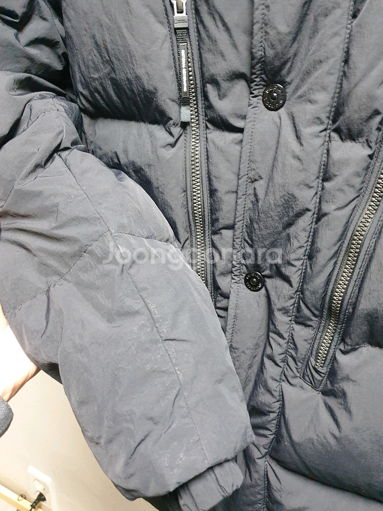 [남95] 내셔널지오그래픽 블랙 패딩 후디--6