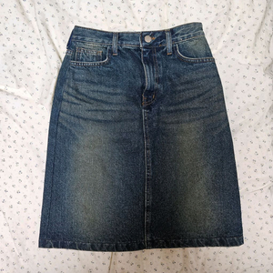 착샷o 미디 데님 h라인 스커트 청치마 데님스커트