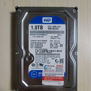 WD 1TB SATA 하드디스크 데스크탑용