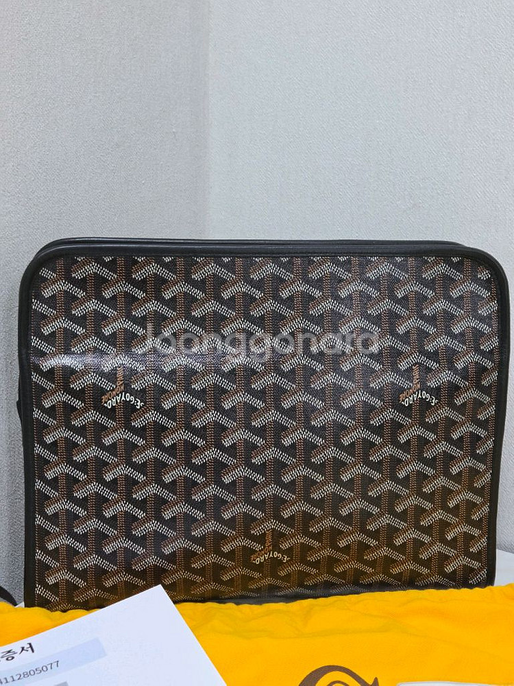 고야드 쥬방스 토일렛 백 클러치 Gm Size Black--2