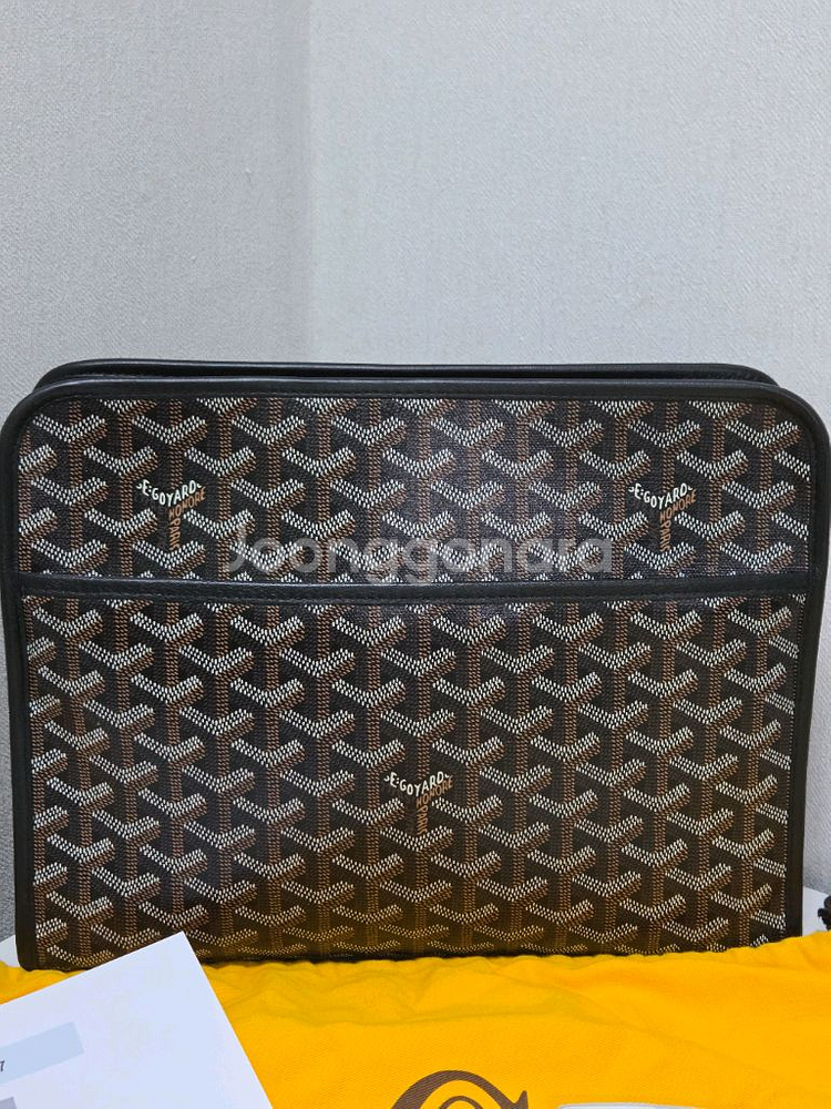 고야드 쥬방스 토일렛 백 클러치 Gm Size Black--1