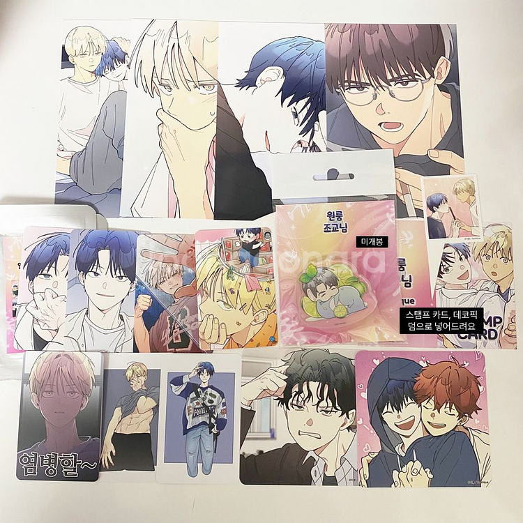 원룸조교님 투니크 콜라보 카페 헤이포카 3차 인화사진 범스케 아크릴 방문포카 코스터 특전--0