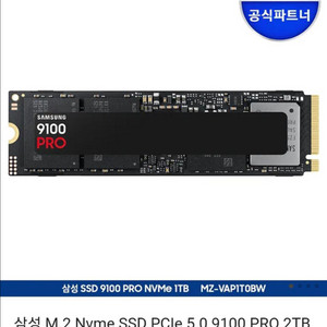 삼성m.2 Name SSD 2TB 9100 pro